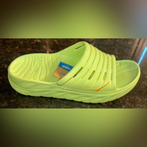 NWT Hoka Ora Recovery Orthopedic Slide Men’s Size 14 Butterfly/Radiant Yellow - Picture 9 of 14